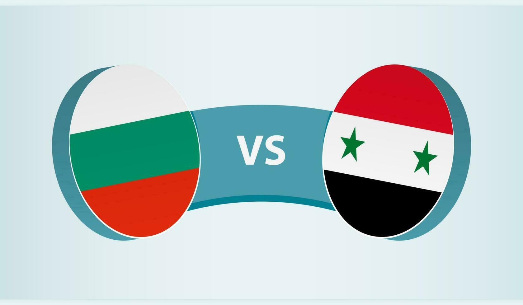 Bulgaria versus Siria, equipo Deportes competencia concepto. vector