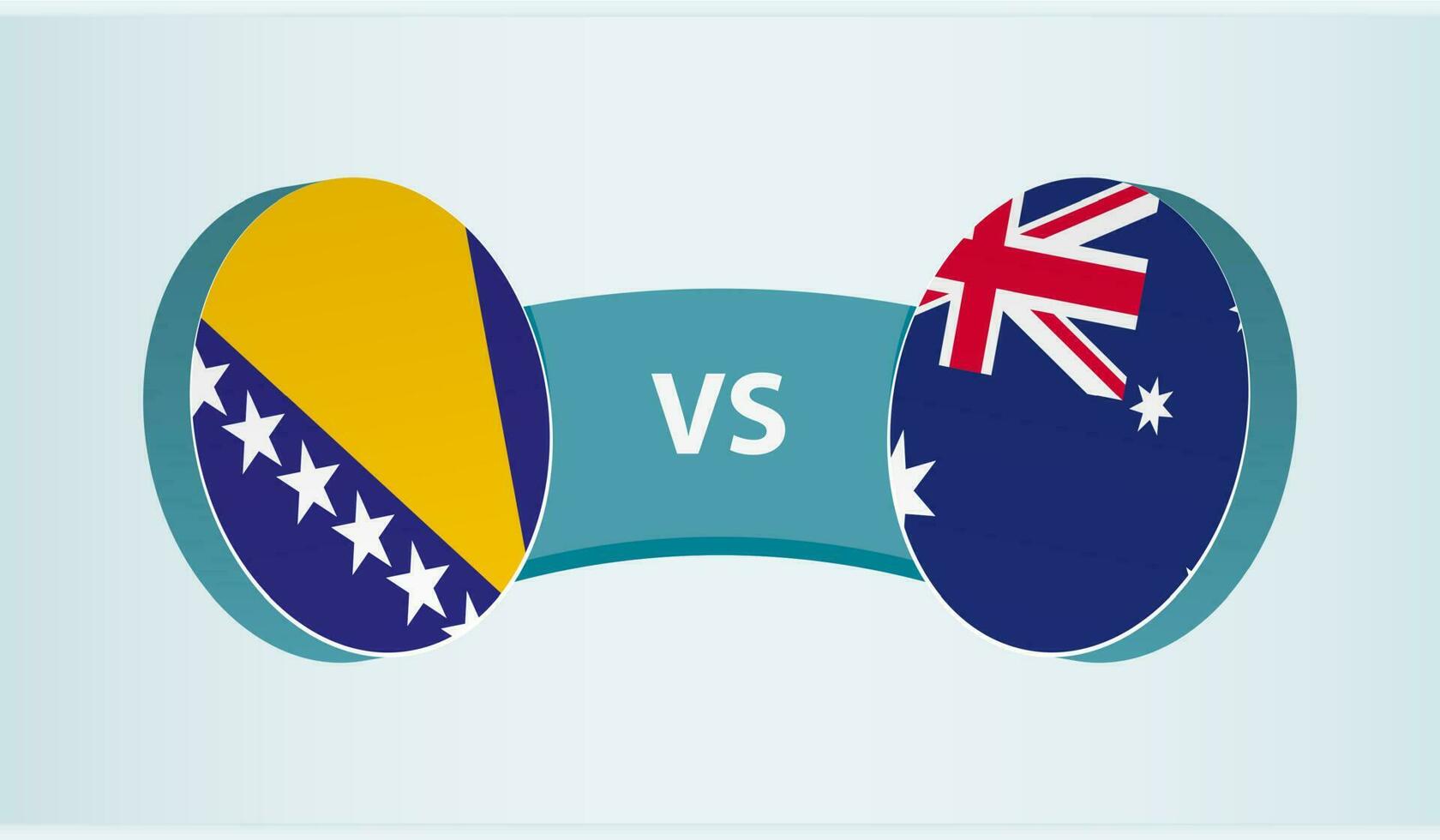 bosnia y herzegovina versus Australia, equipo Deportes competencia concepto. vector