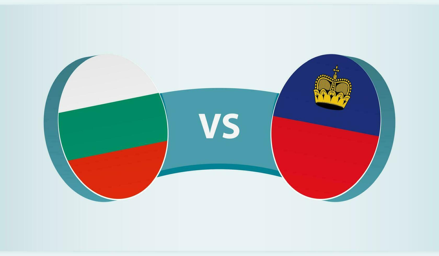 Bulgaria versus Liechtenstein, team sports competition concept. vector