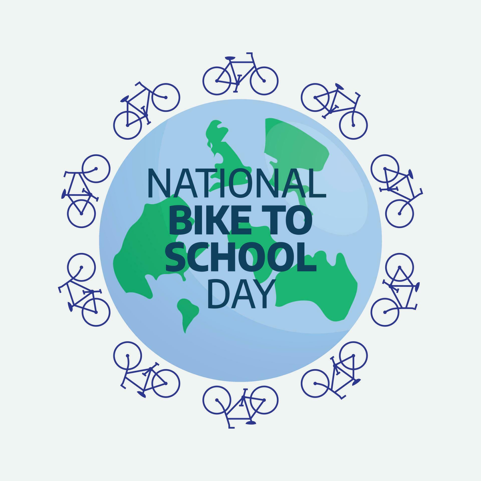 National Bike To School Day design template for celebration. National Bike To School Day vector