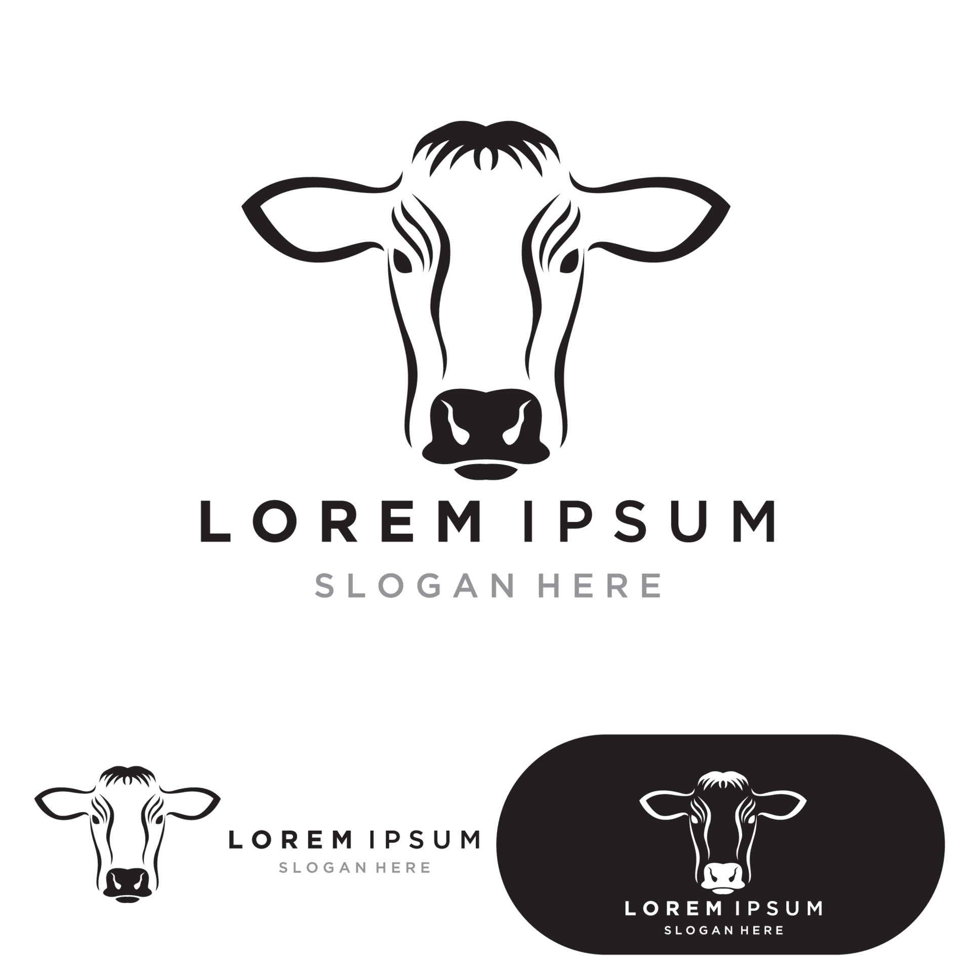 Cow head symbols and logo vector template 23735452 Vector Art at Vecteezy