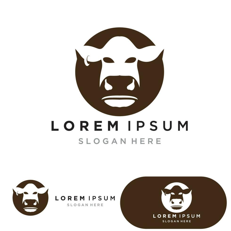 Cow head symbols and  logo vector template