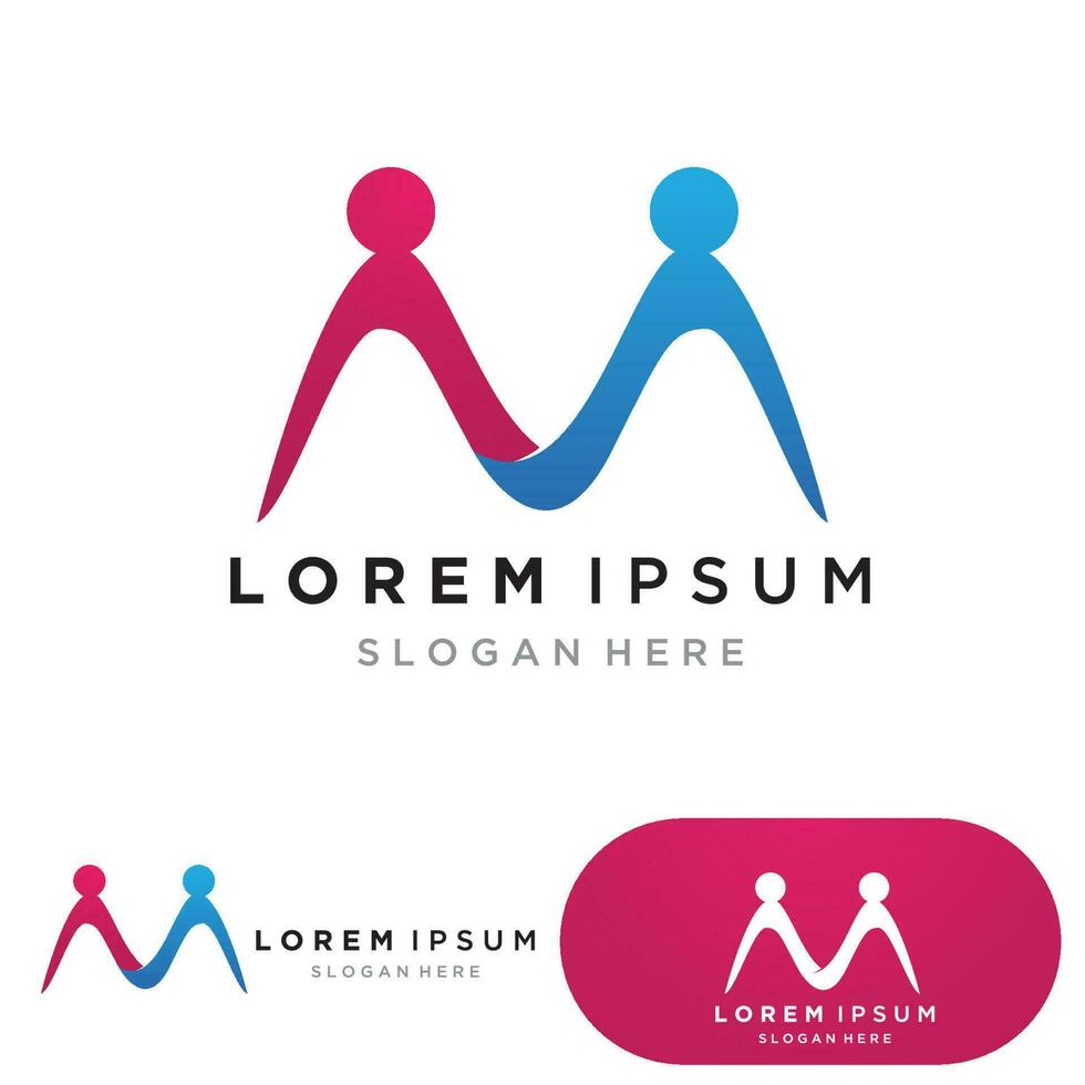 Community group logo, network and social icon vector
