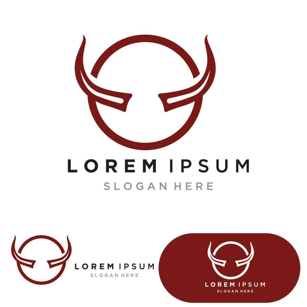 Devil horn vector icon logo design illustration template