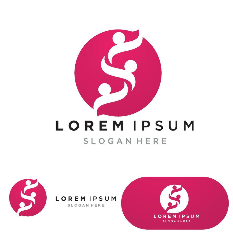 Community Logo Design Template for Teams or Groups.network and social icon design vector