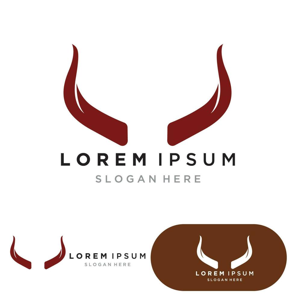 Devil horn vector icon logo design illustration template