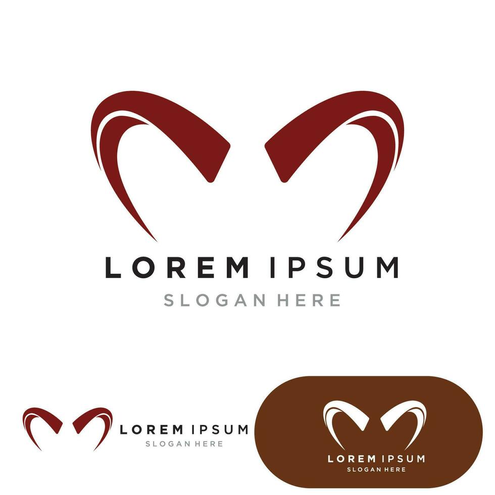 Devil horn vector icon logo design illustration template