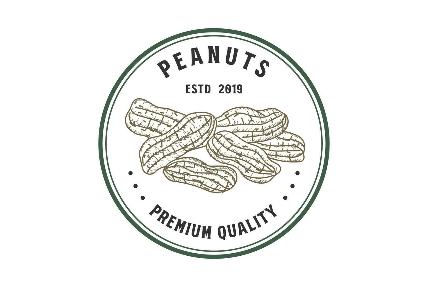 Vintage Groundnut Peanuts for Farm Garden or Product Label Badge Emblem Logo Design vector