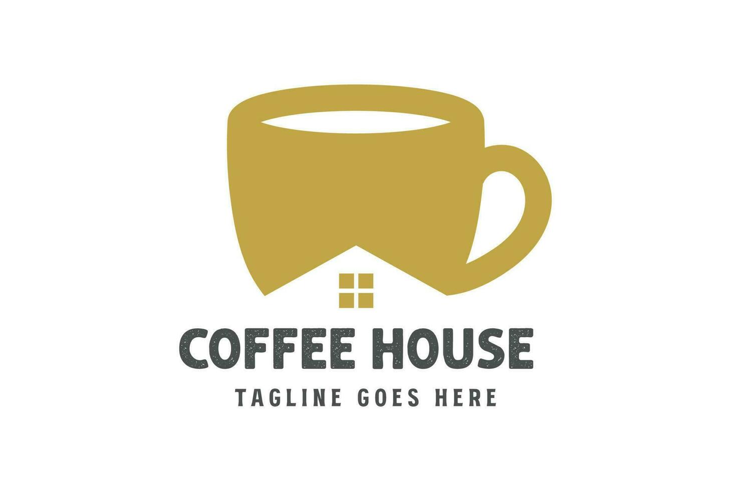 Simple Minimalist Coffee Cup with House for Cafe Bar Restaurant Logo Design vector