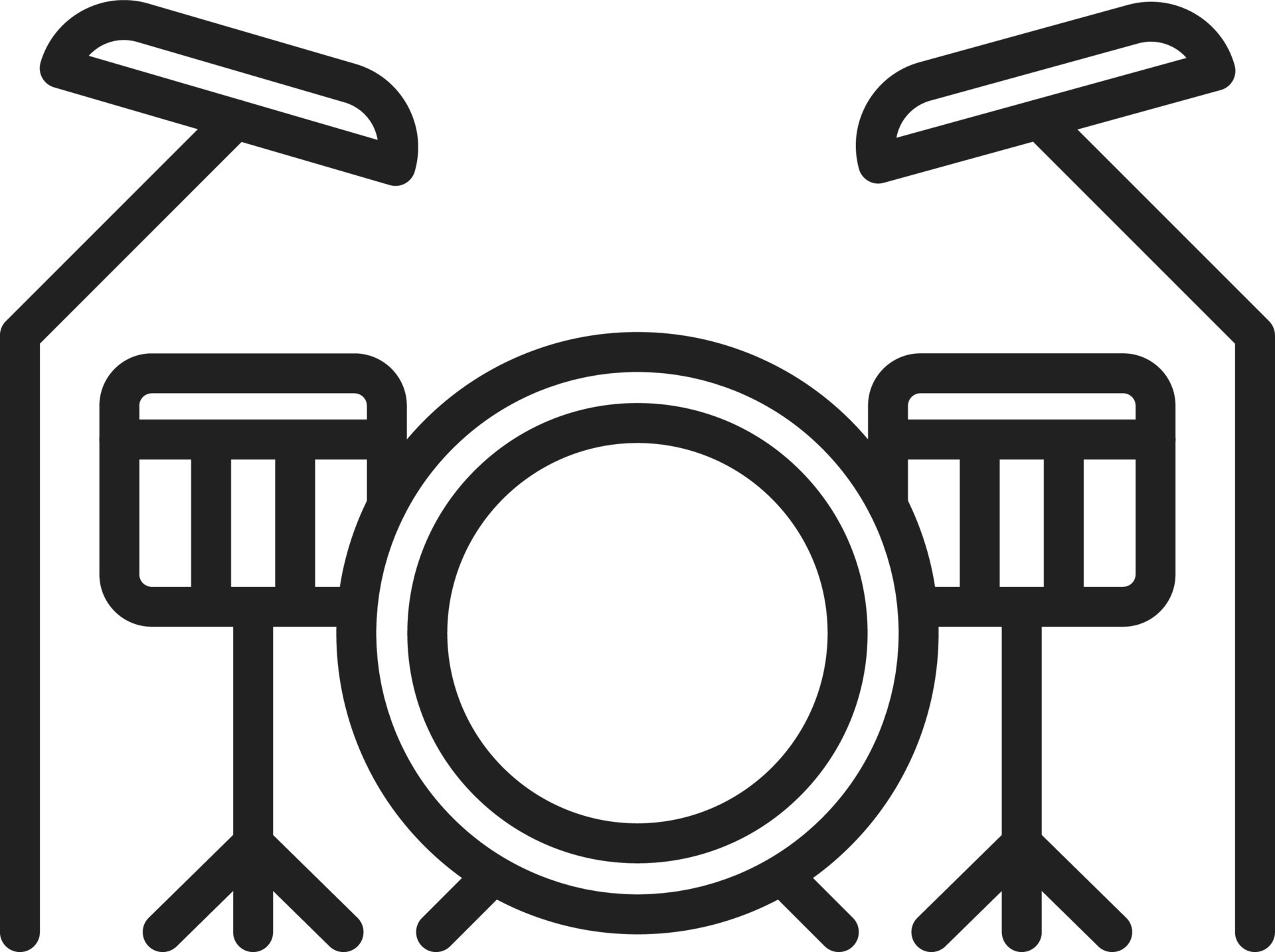 Drum Set icon vector image. Suitable for mobile apps, web apps and