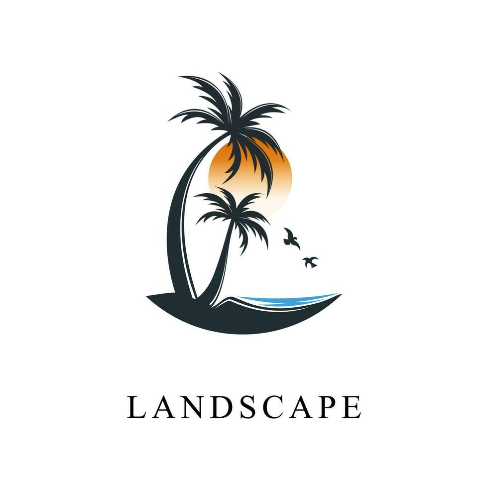 landscape logo design isolated white background. landscape simple Logo symbol vector illustration