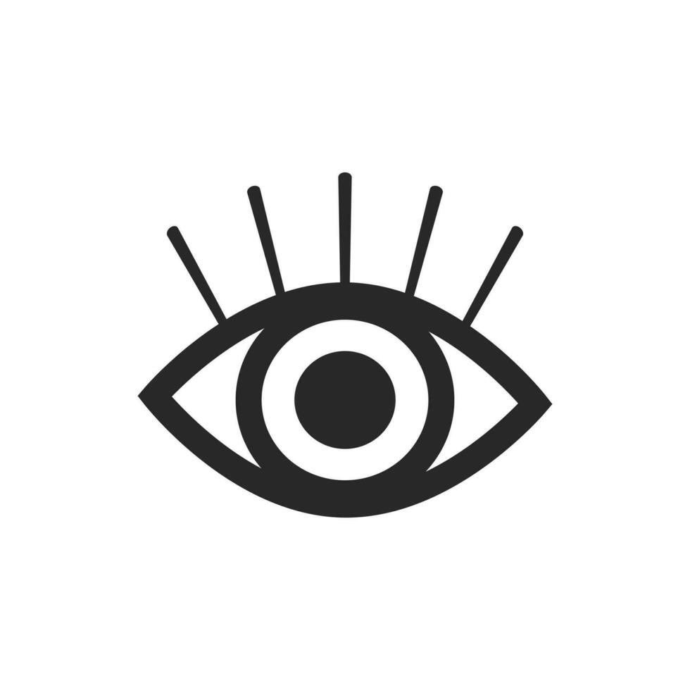 All-seeing eye vector graphic line art style, Tattoo design element, Esoteric symbol isolated