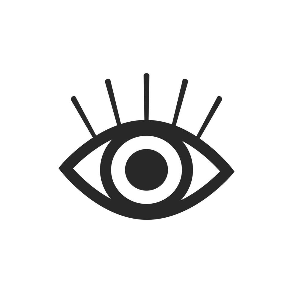 All-seeing eye vector graphic line art style, Tattoo design element, Esoteric symbol isolated