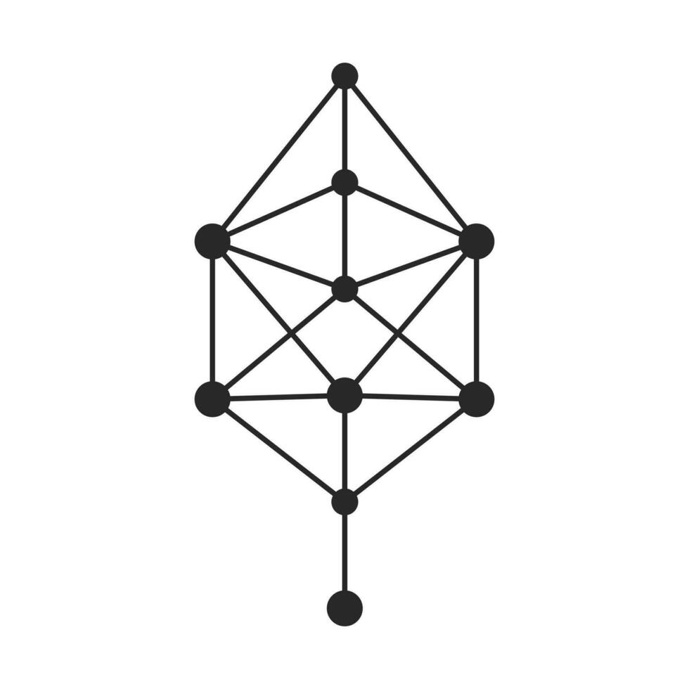 Compounds and atoms graphic element isolated. Abstract constellation, Graphic symbol logo or tattoo vector