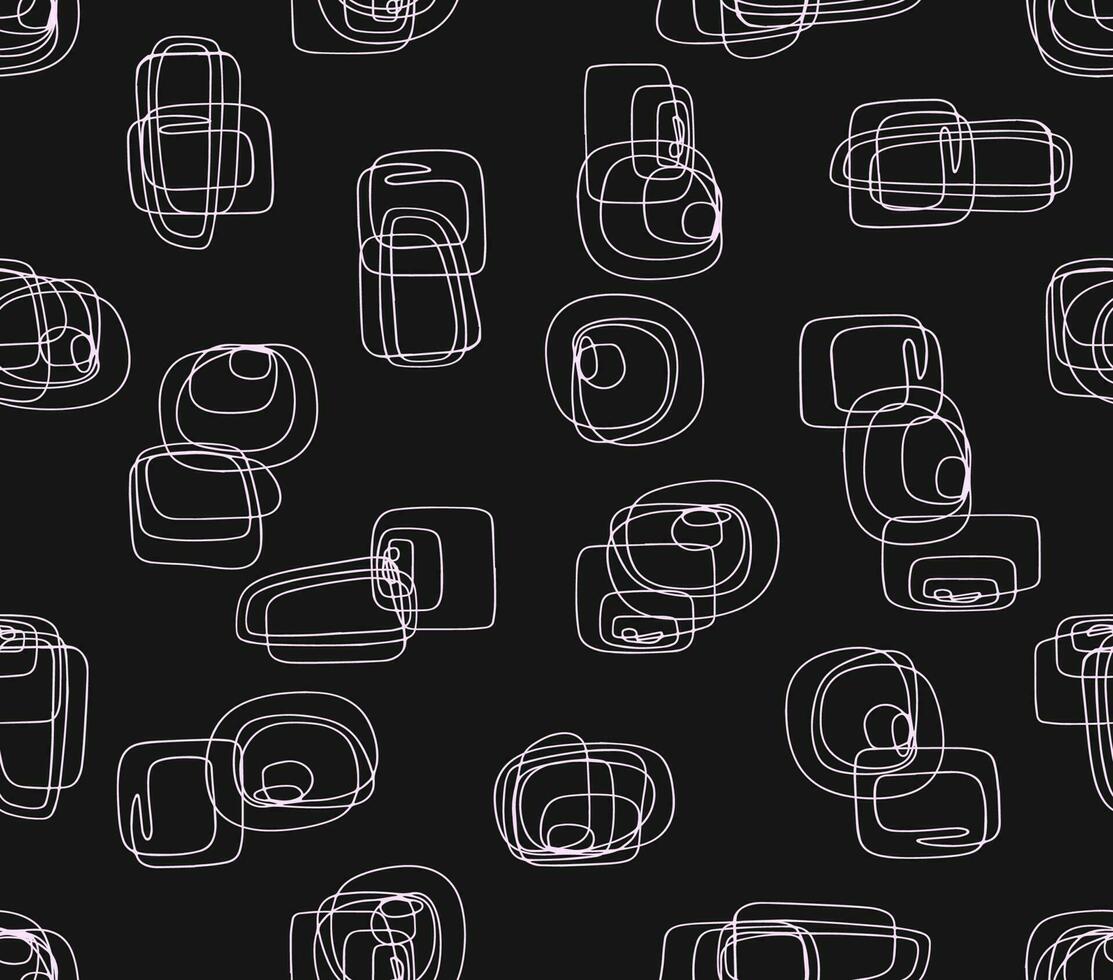 Abstract Stroked Seamless Pattern with Hand drawn curved and wavy lines. vector