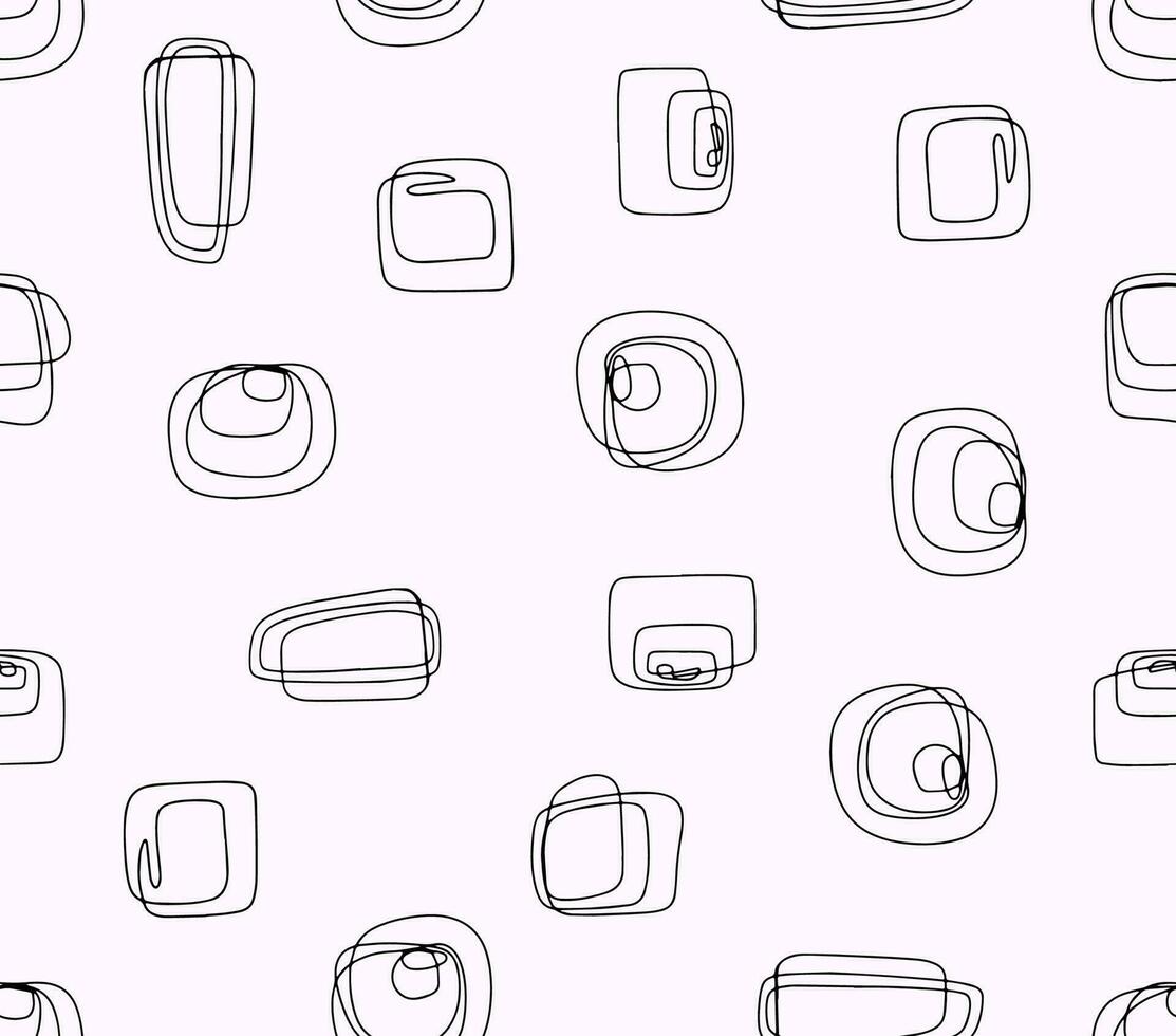 Abstract Stroked Seamless Pattern with Hand drawn curved and wavy lines. vector