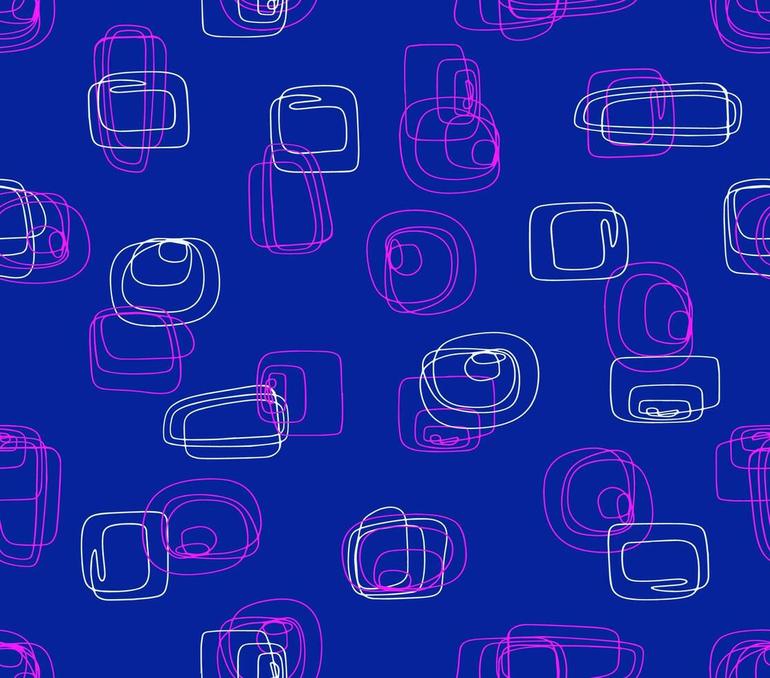 Abstract Stroked Seamless Pattern with Hand drawn curved and wavy lines. vector