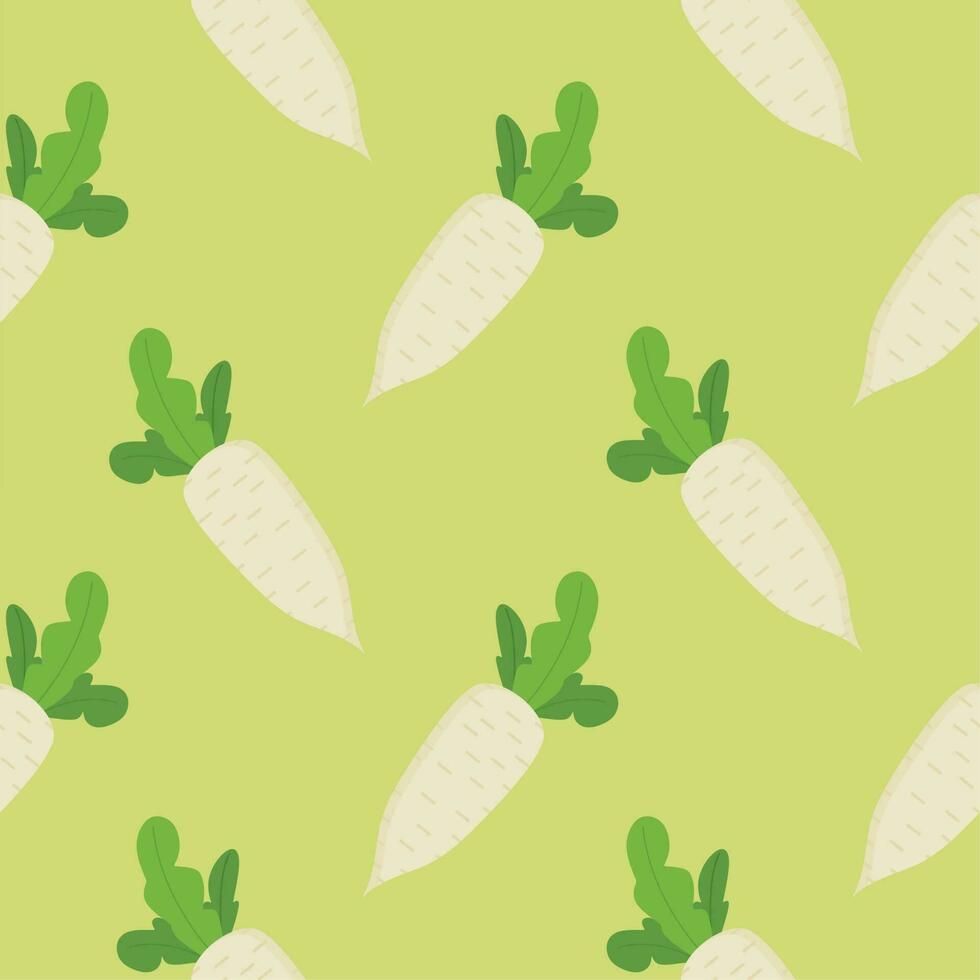 Radish or Turnip seamless pattern vector illustration. vegan and vegetarian seamless pattern