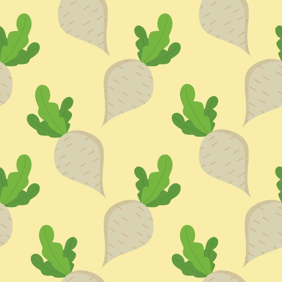 Radish or Turnip seamless pattern vector illustration. vegan and vegetarian seamless pattern