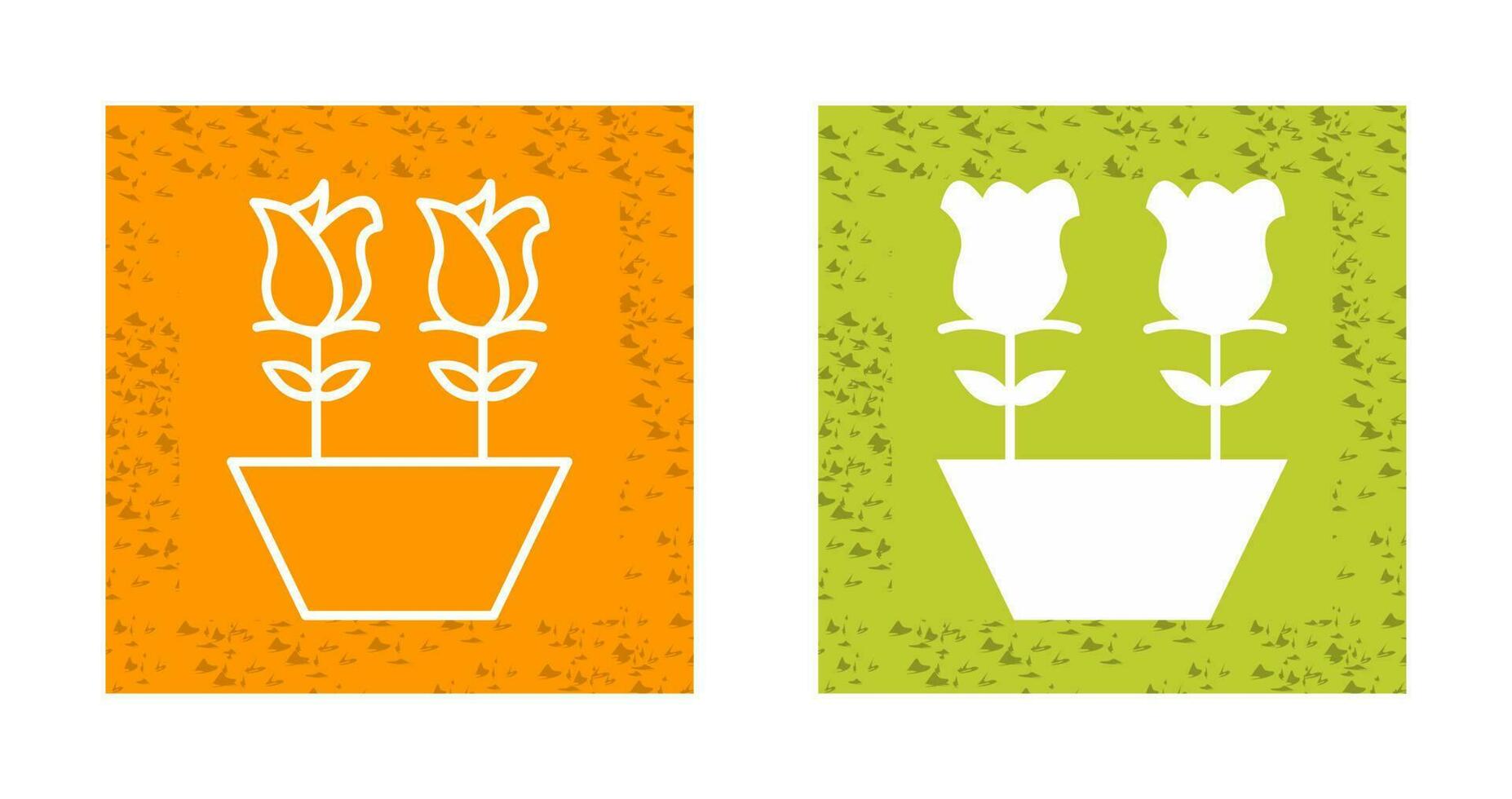 Tulips in Pot Vector Icon