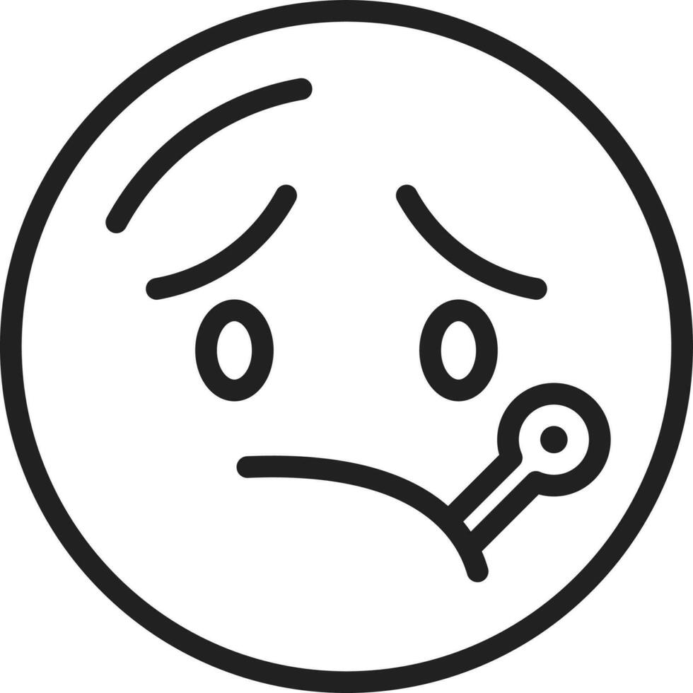 Face with Thermometer icon vector image. Suitable for mobile apps, web apps and print media.