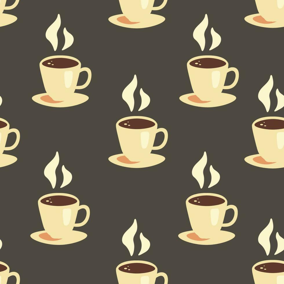 Coffee seamless pattern vintage style vector