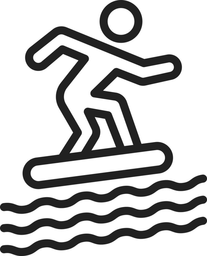 Person Surfing icon vector image. Suitable for mobile apps, web apps and print media.