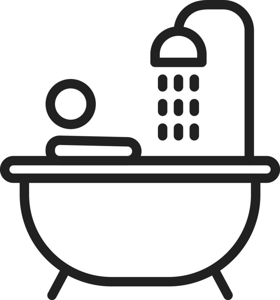 Person Taking Bath icon vector image. Suitable for mobile apps, web apps and print media.