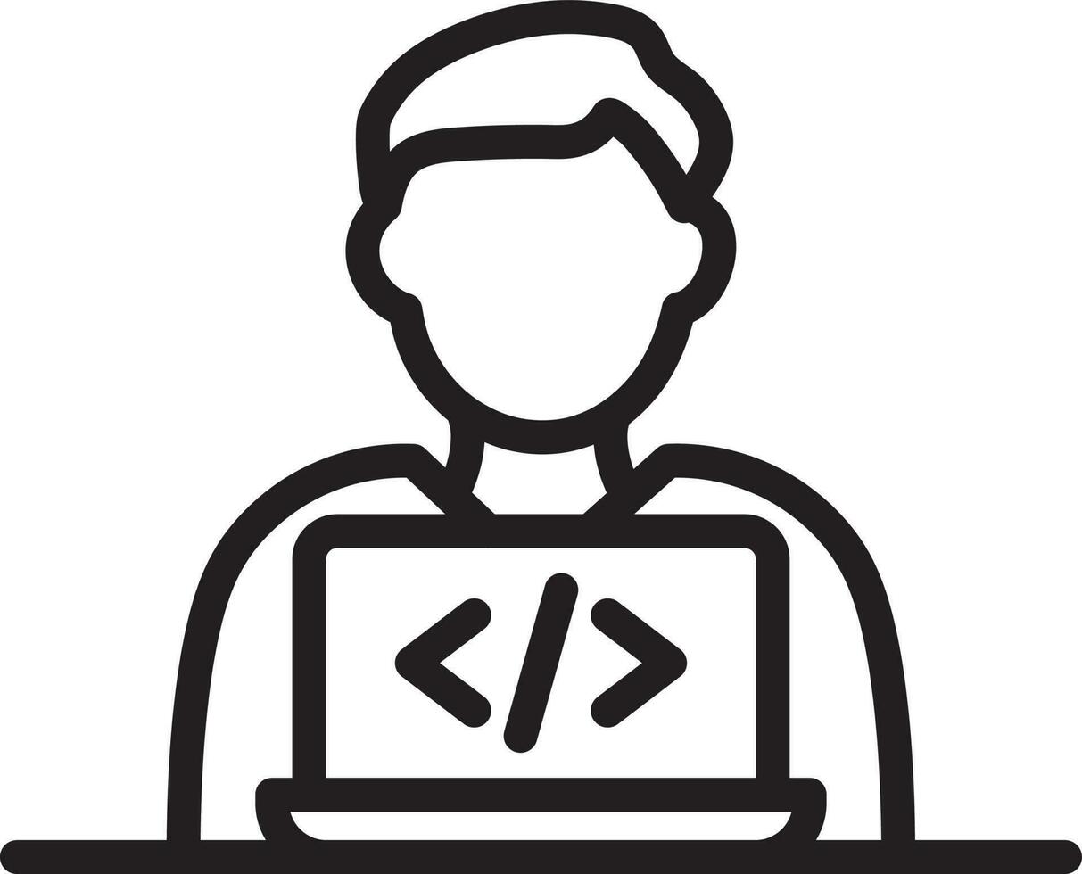 programador icono vector imagen. adecuado para móvil aplicaciones, web aplicaciones y impresión medios de comunicación.