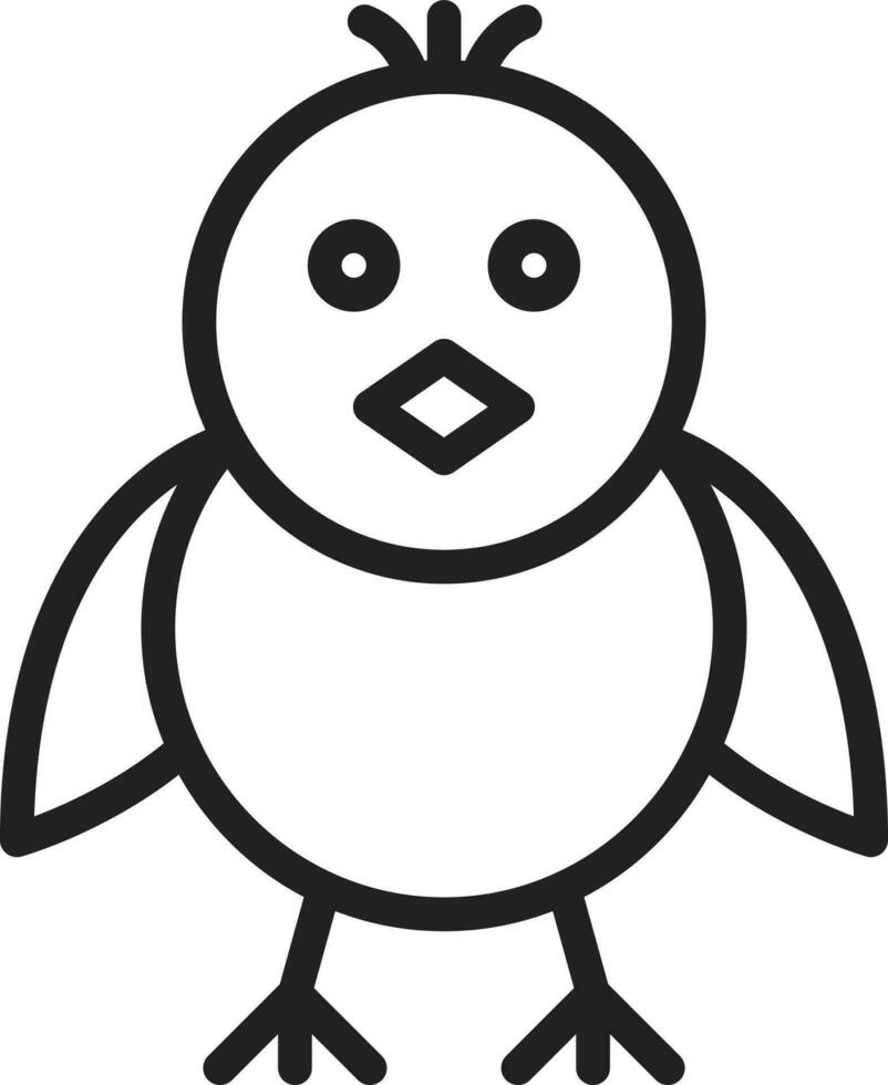 Front-Facing Baby Chick icon vector image. Suitable for mobile apps, web apps and print media.