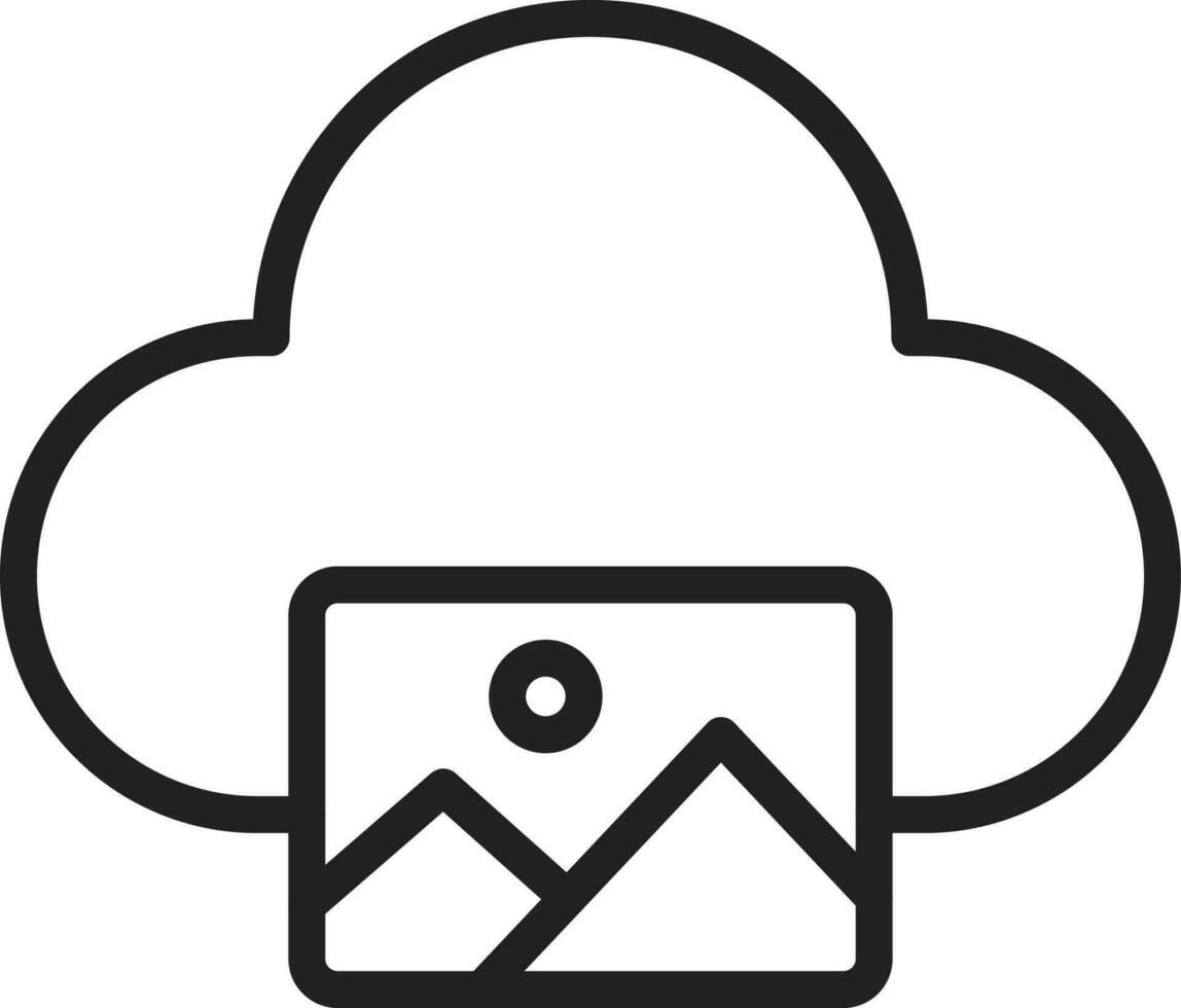 Images on Cloud icon vector image. Suitable for mobile apps, web apps and print media.