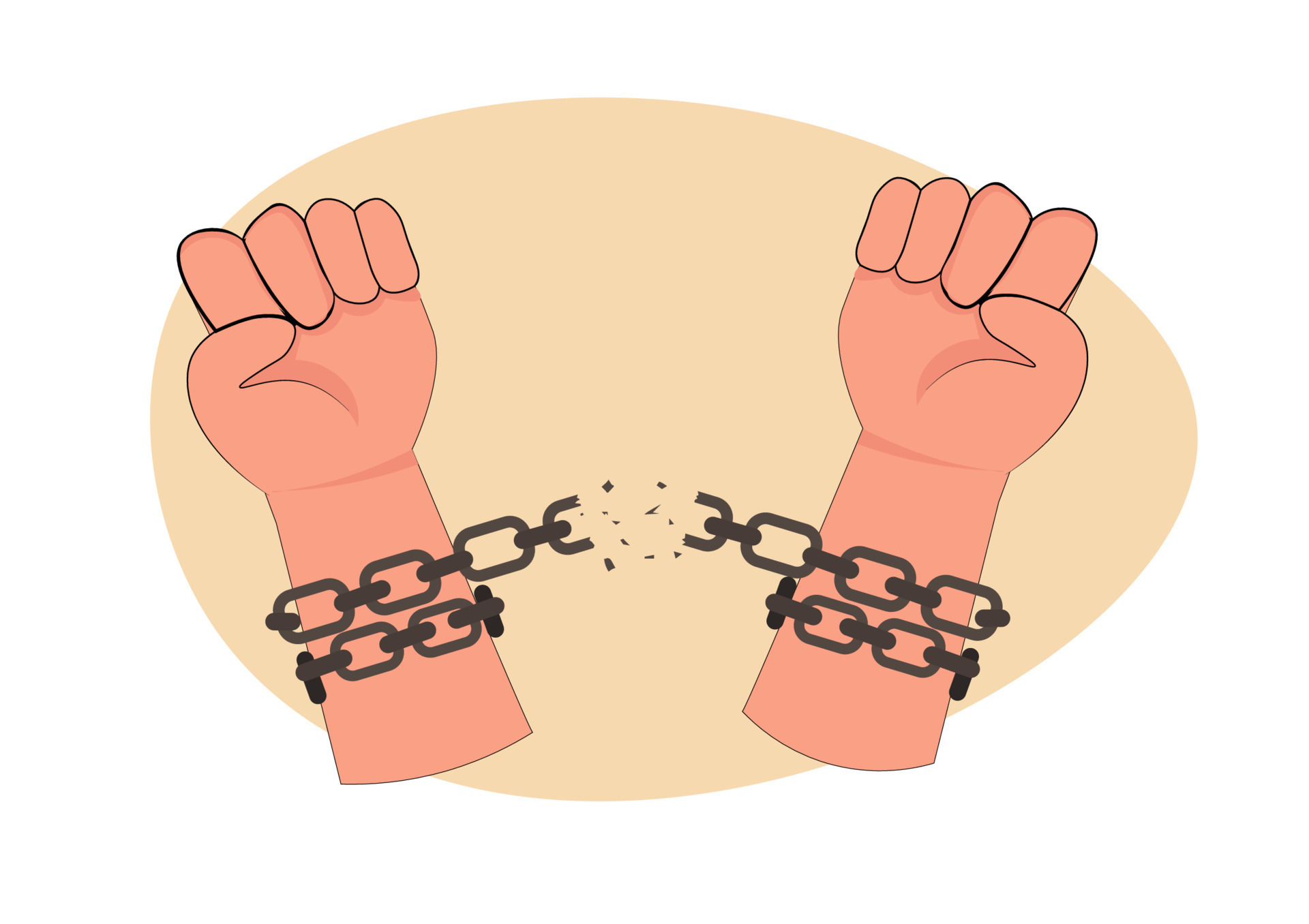 Man broke the chains and was freed. concept of freedom vector illustration 23736743 Vector Art