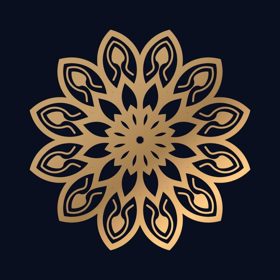 Mandala background with Cute golden arabesque pattern gold color. vector