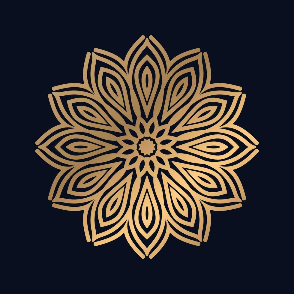 Mandala background with Beautiful golden arabesque pattern gold color vector