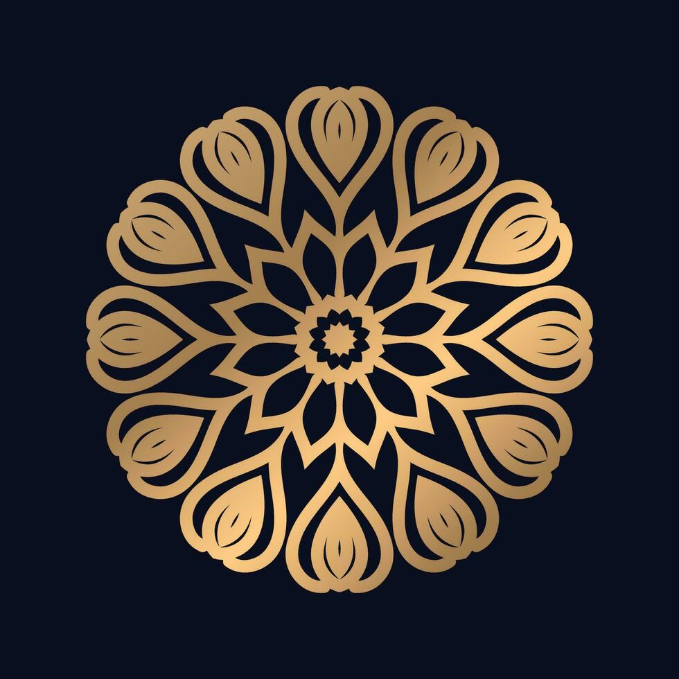 Mandala background with Ethnic golden arabesque pattern gold color vector