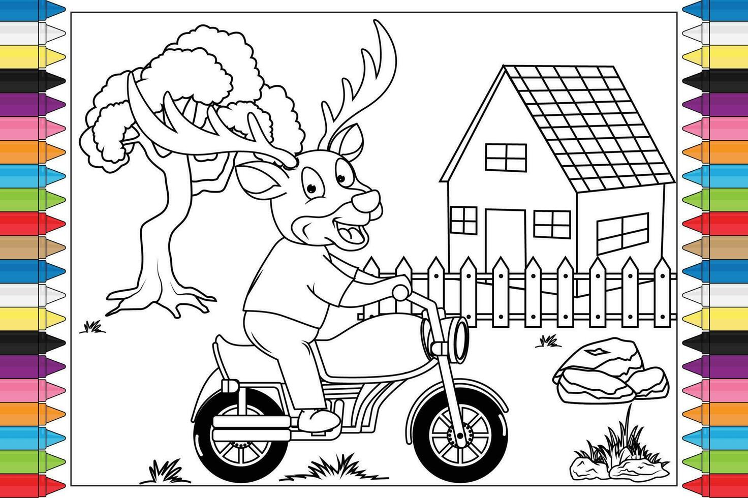 coloring animal cartoon for kids vector