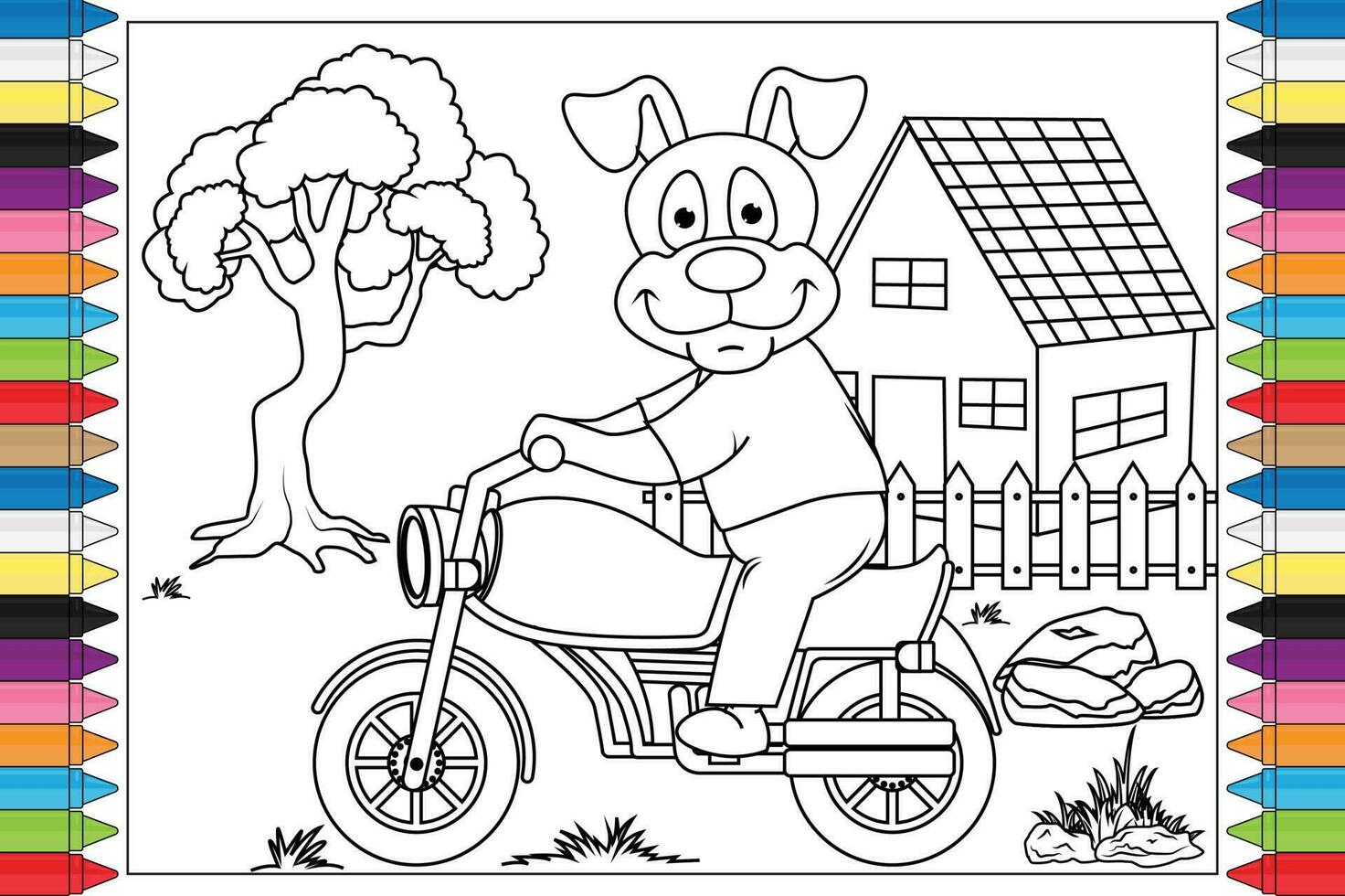 coloring animal cartoon for kids vector