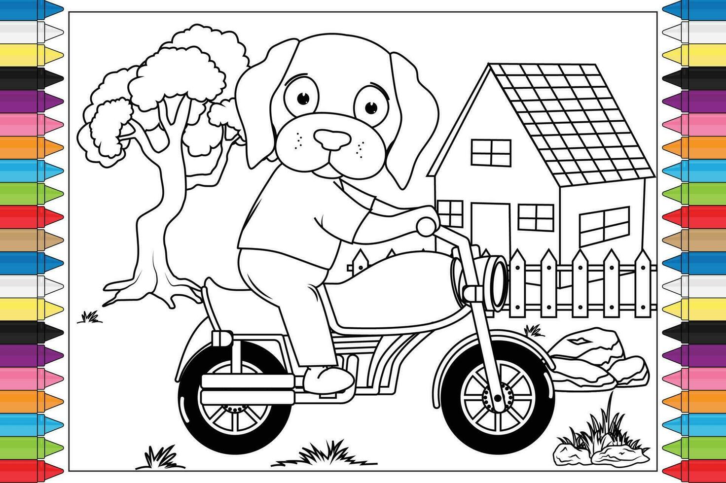 coloring animal cartoon for kids vector