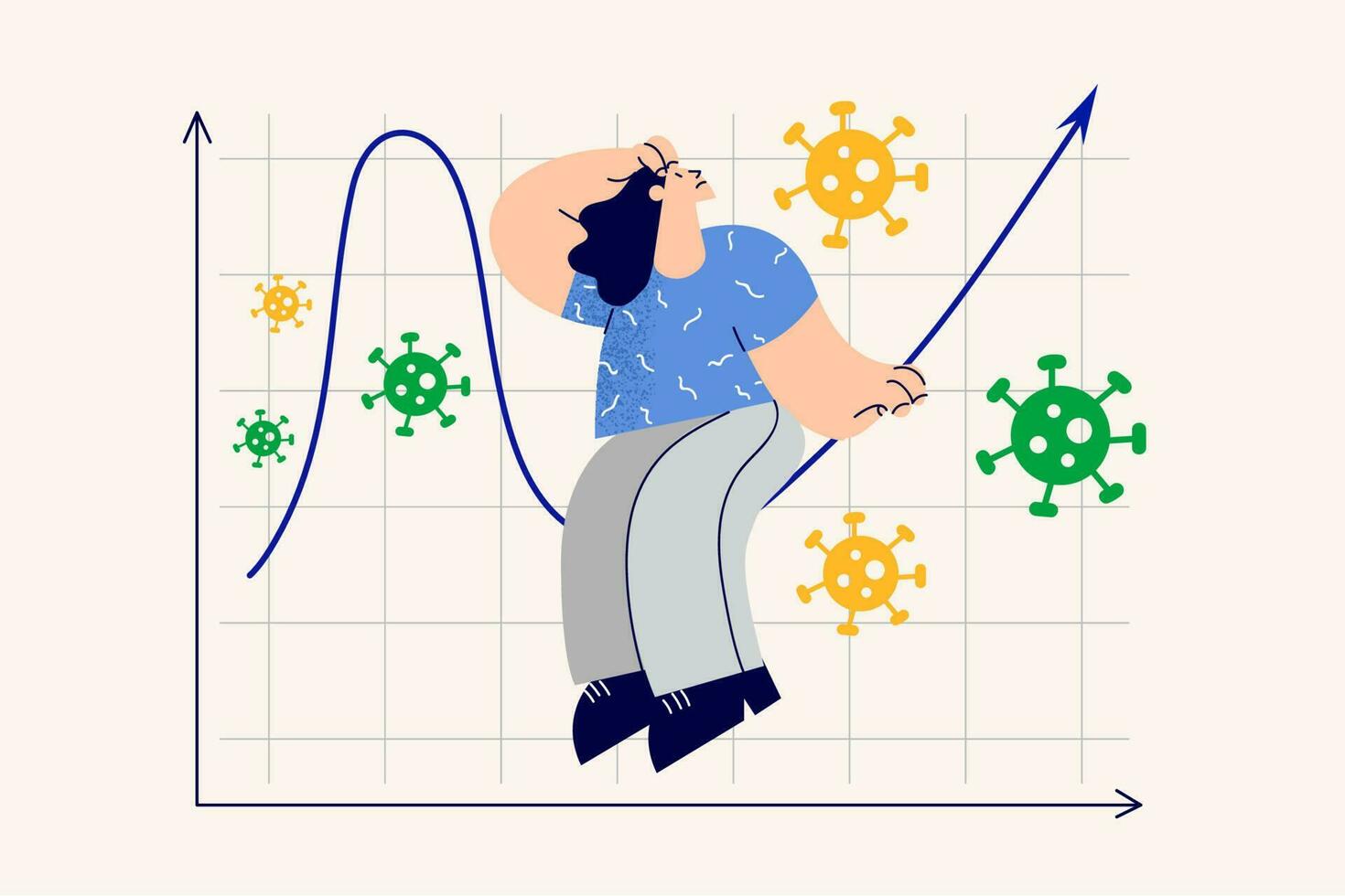 Stock market crash and crisis during coronavirus concept vector