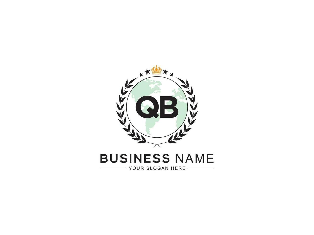 Premium Royal Crown Qb Logo, Unique Letter QB Logo Icon Vector Image Design