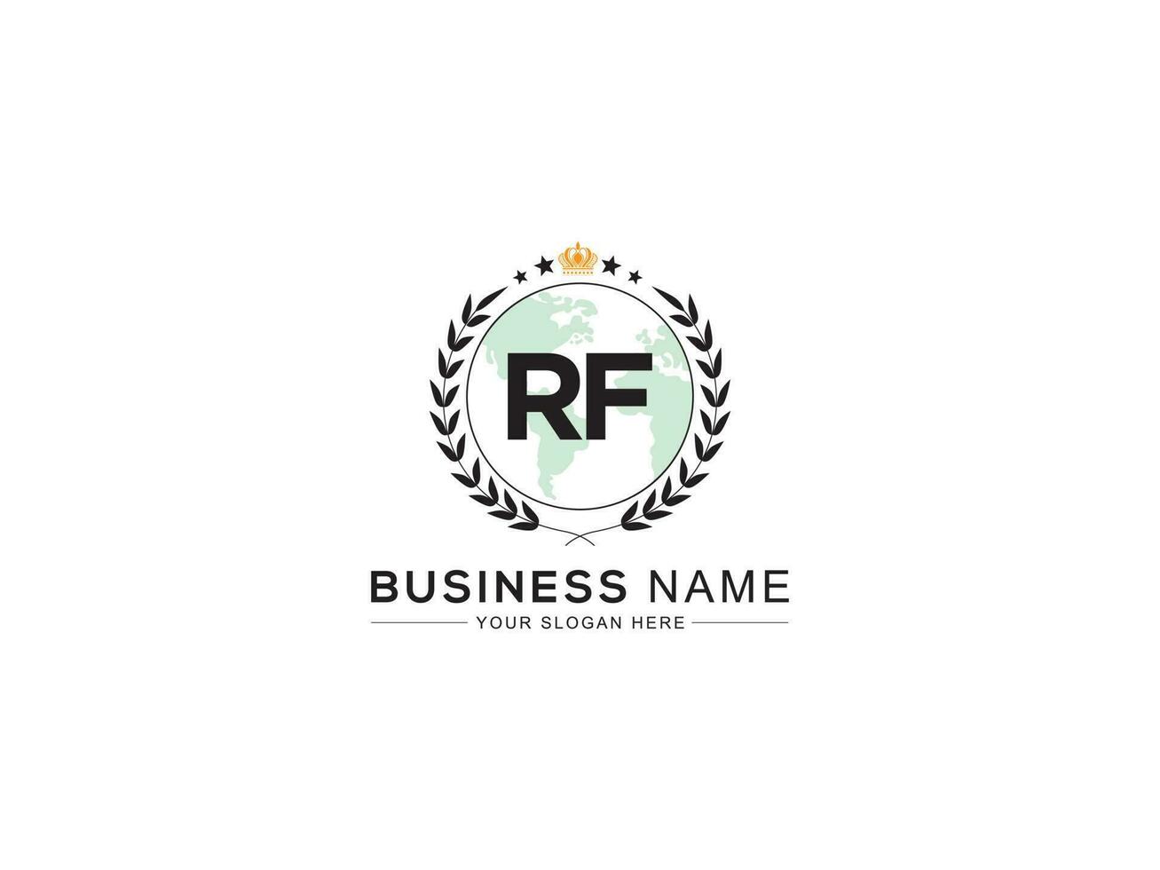 Royal Crown Rf Logo Icon, Initial Luxury RF Logo Letter Vector Art