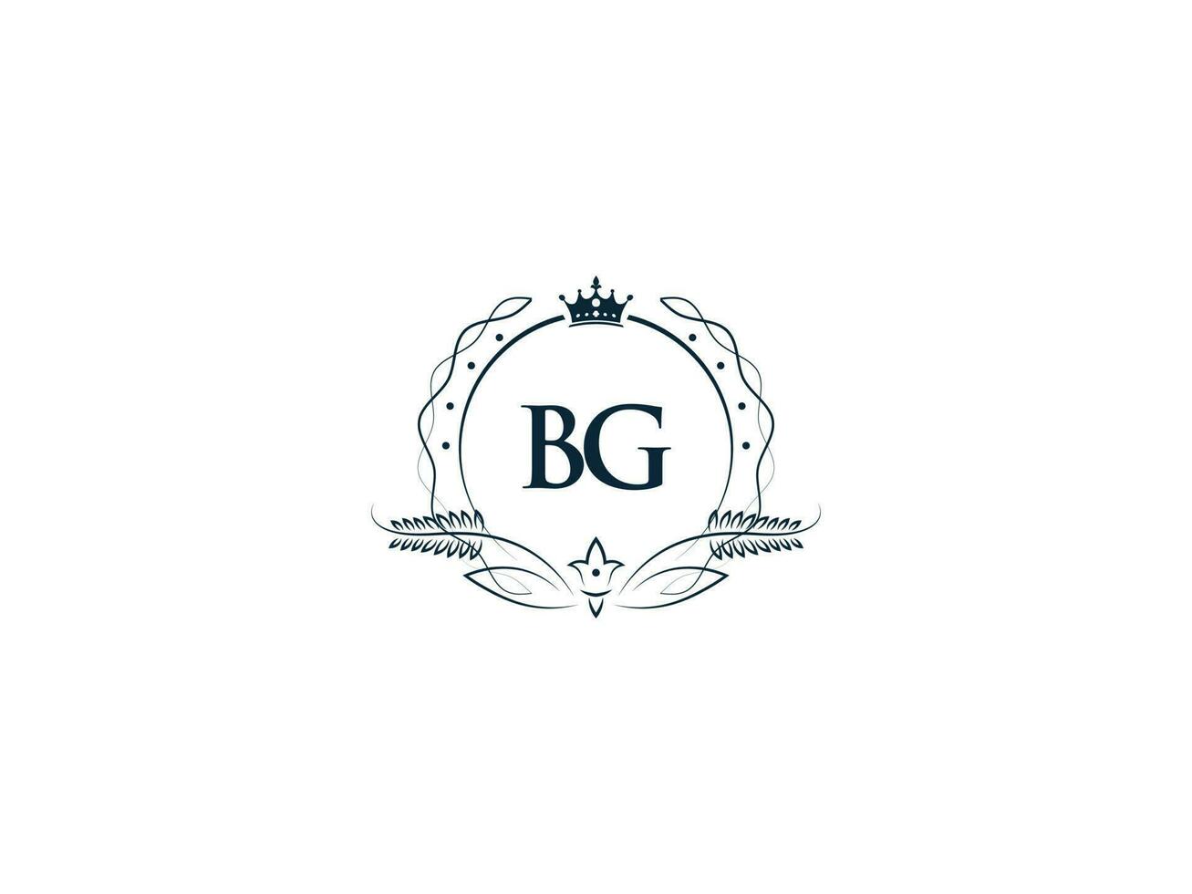 profesional bg lujo negocio logo, femenino corona bg gb logo letra vector icono