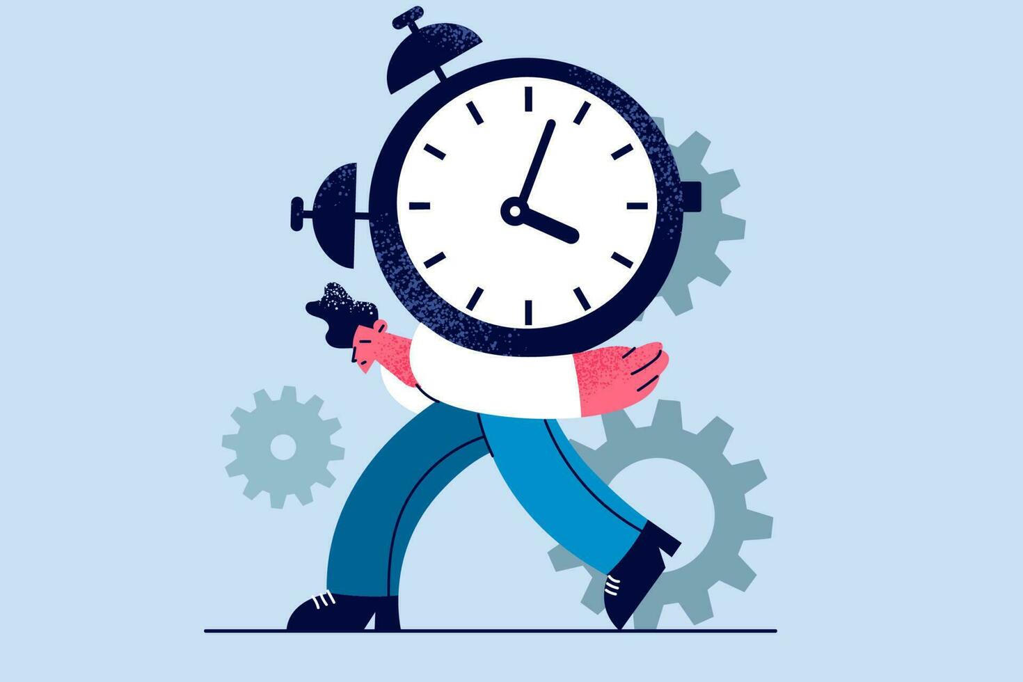 Time pressure, overload, work burnout concept vector