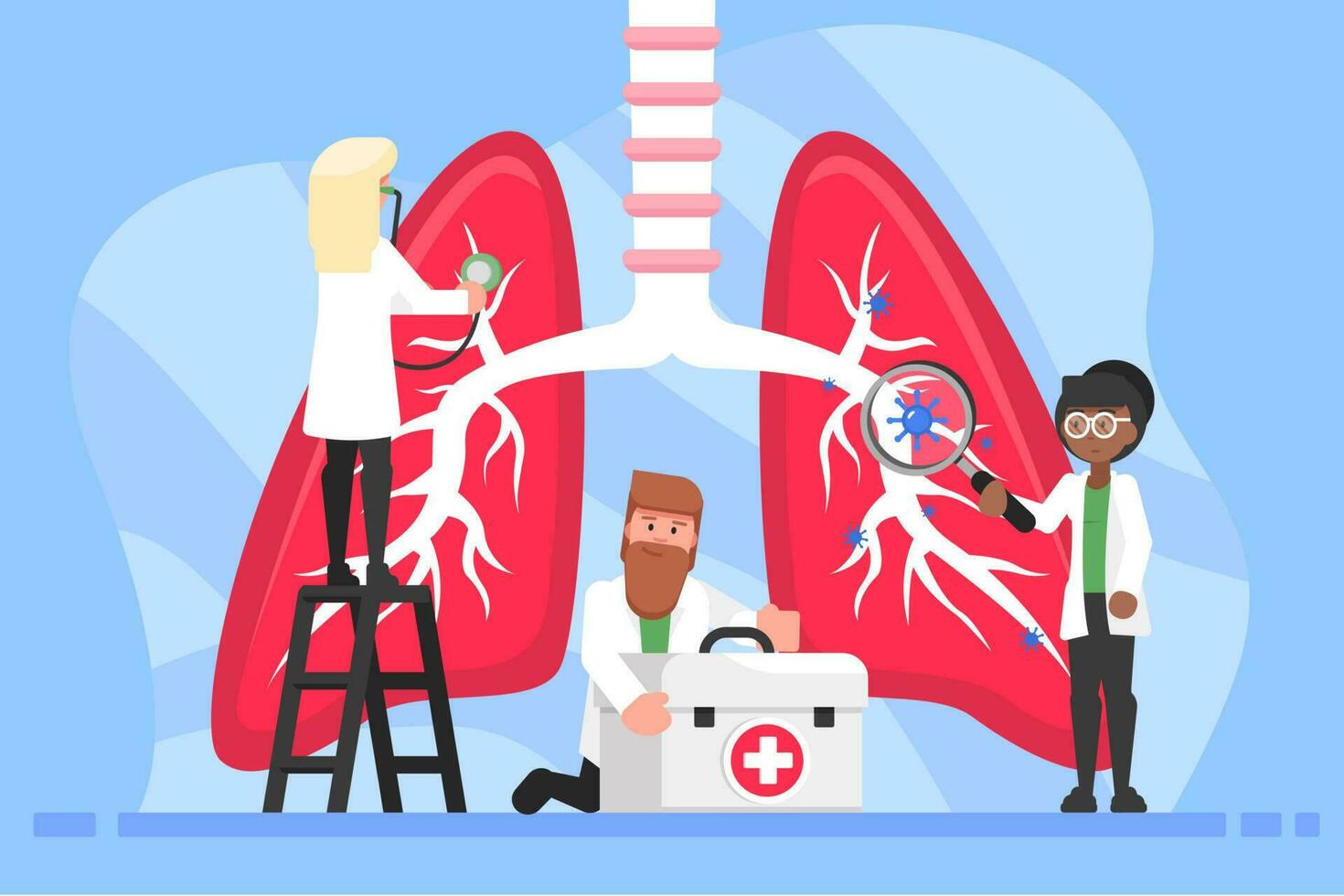 Medicine, healthcare, examination, desease, pulmonology concept vector