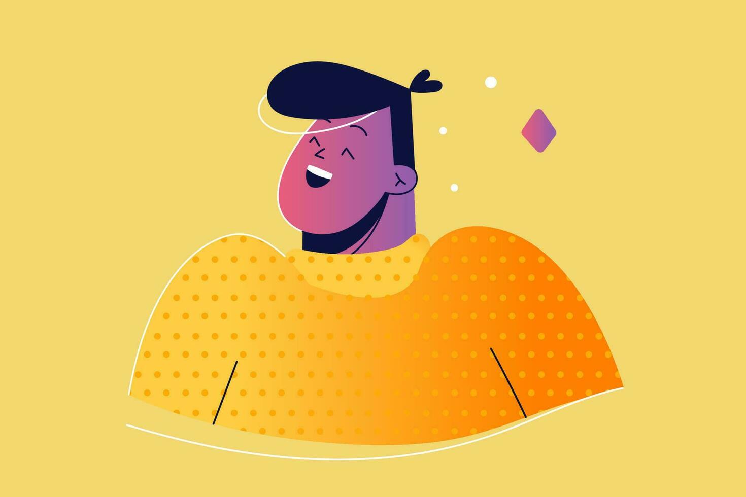 Emotion, happiness, face, laughter, expression, joy, fun concept vector