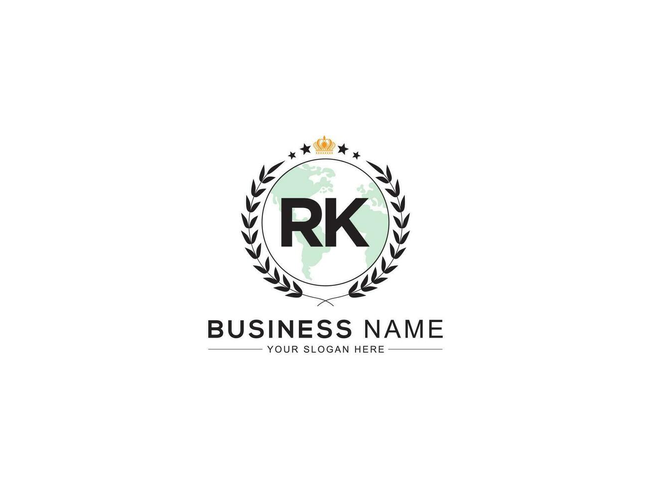 Royal Crown Rk Logo Icon, Initial Luxury RK Logo Letter Vector Art