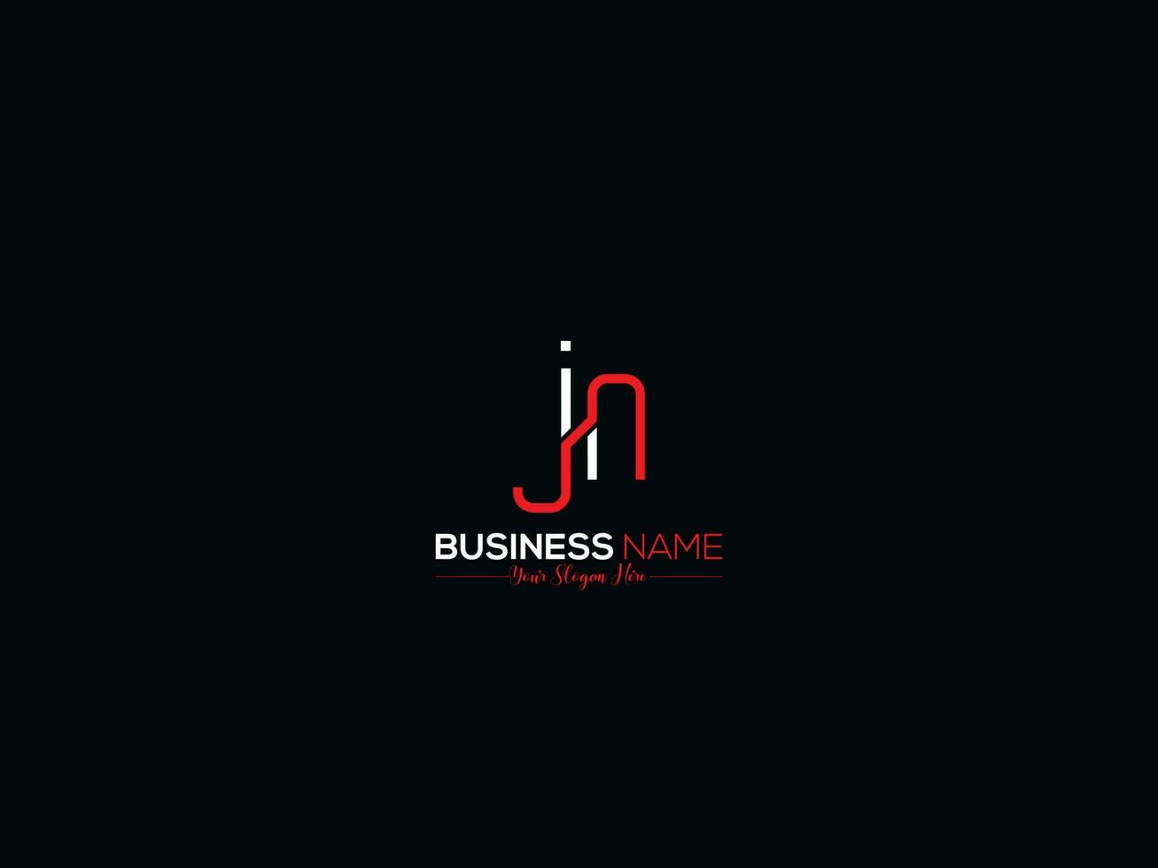 Minimalist Jn Logo Icon, Alphabet Jn nj Luxury Letter Logo Design vector