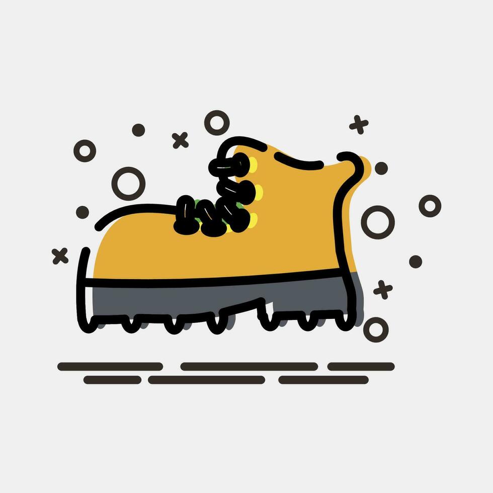 Icon shoes. Camping and adventure elements. Icons in MBE style. Good for prints, posters, logo, advertisement, infographics, etc. vector