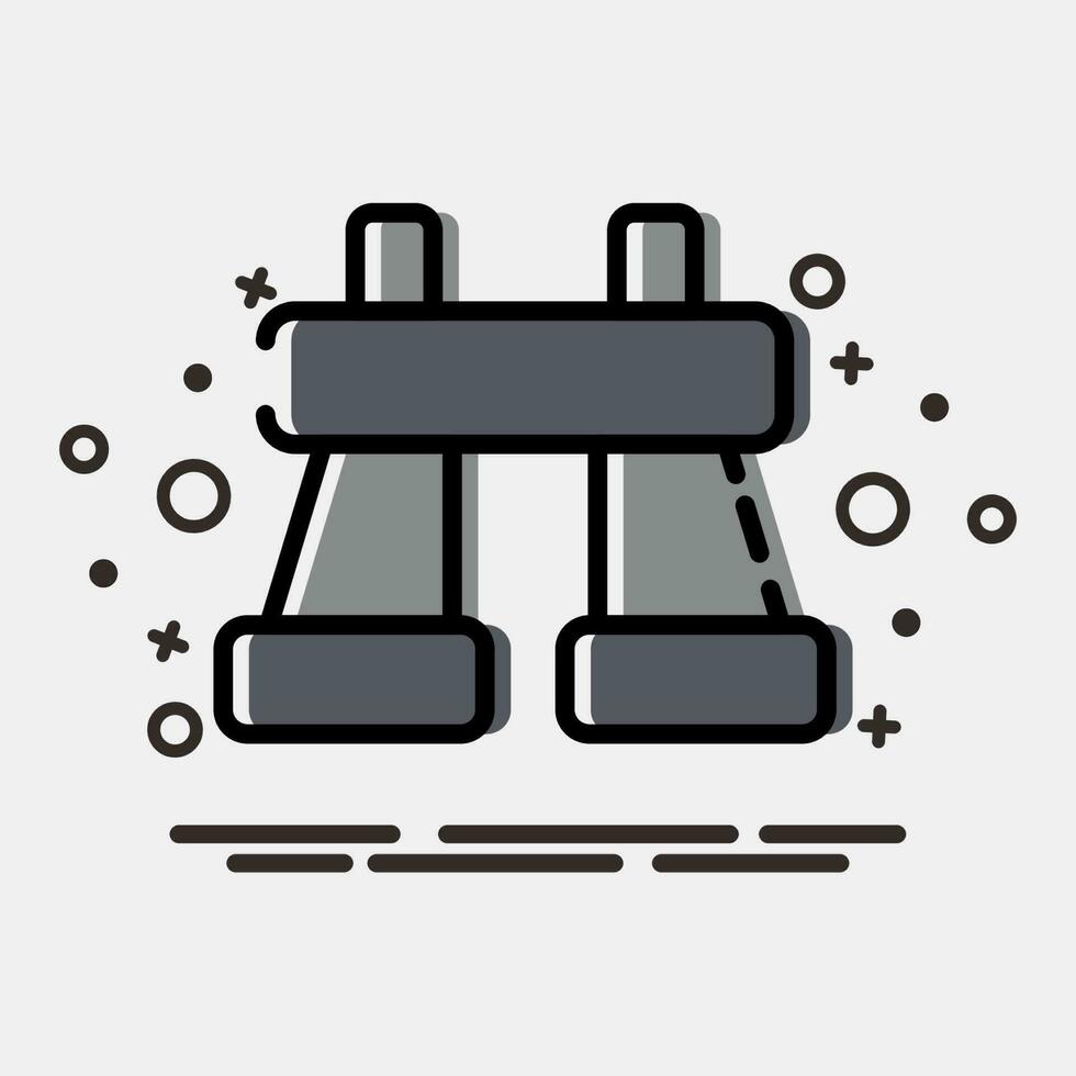 Icon binoculars. Camping and adventure elements. Icons in MBE style. Good for prints, posters, logo, advertisement, infographics, etc. vector