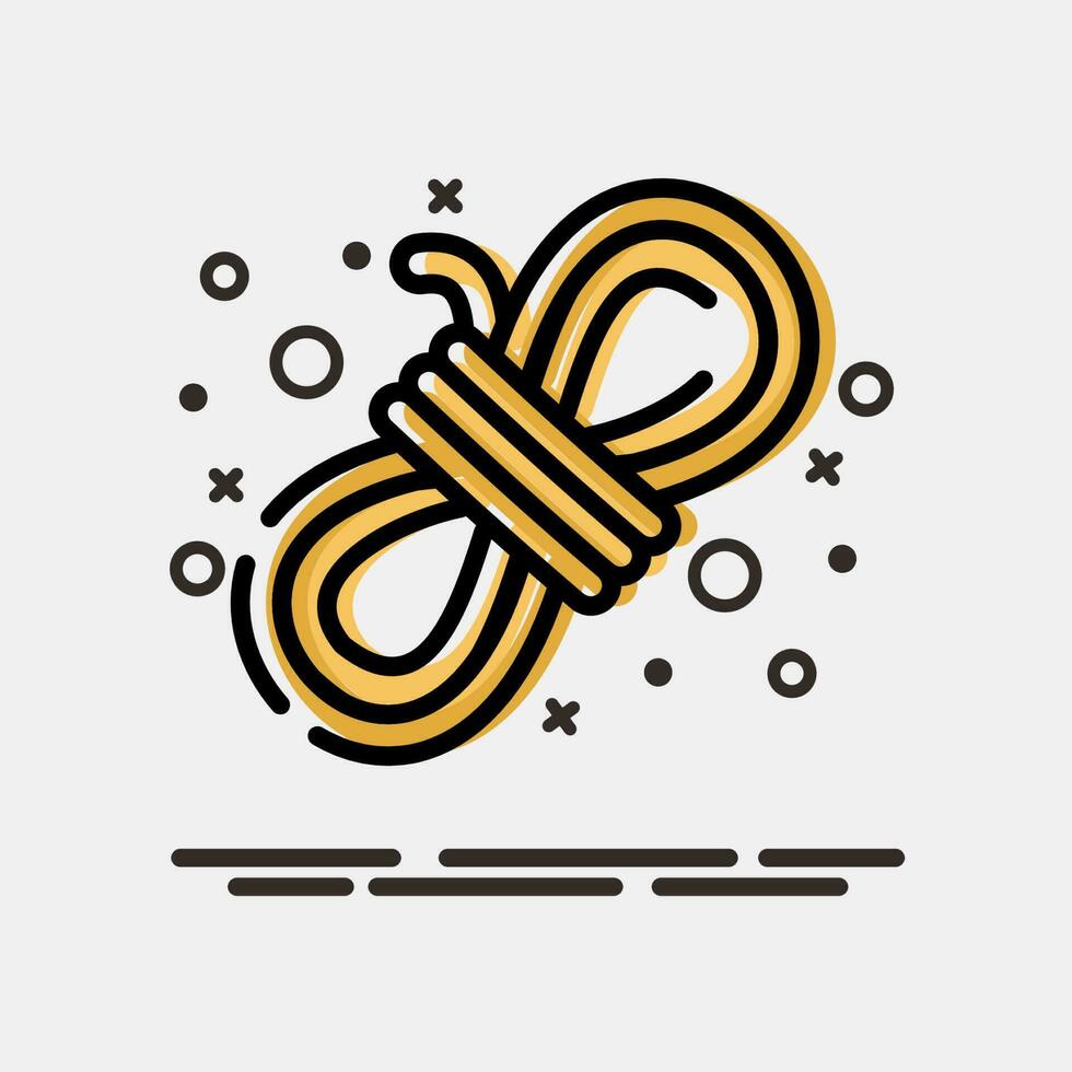 Icon rope. Camping and adventure elements. Icons in MBE style. Good for prints, posters, logo, advertisement, infographics, etc. vector